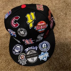 Headgear Classics Negro League Collage Black 7 3/8 Fitted Hat